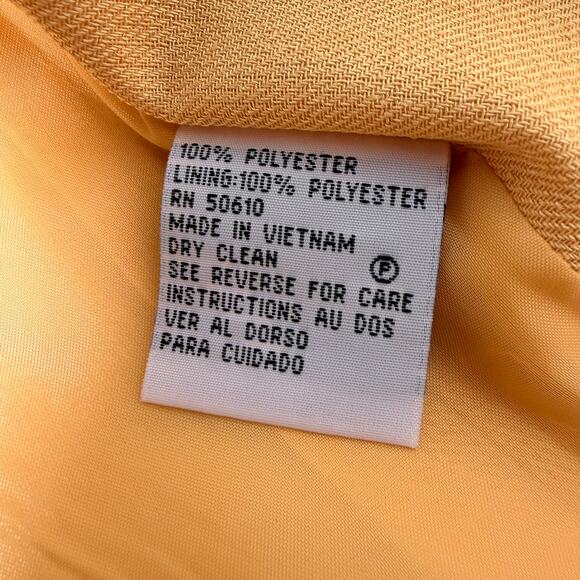 Le Suit Womens Yellow Single Button Long Sleeve Professional Blazer Jacket Sz 10 - Picture 8 of 10